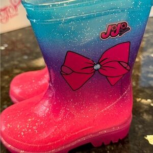 JoJo Siwa Pink to Blue Glitter Ombre Kids Rain Boots